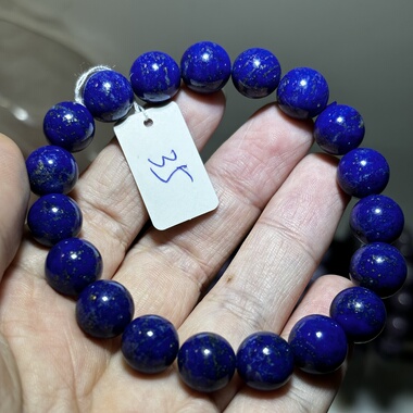 天然青金石手链老矿料青金石手串珠子 10.8-11.2毫米手链一物一图