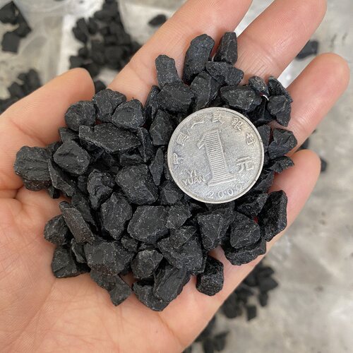 黑色尖角打蜡碎石灰色砾石子日式枯山水庭院小石子排水沟装饰石子 - 图1