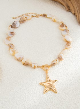 五角星OT扣贝壳项链新款时尚