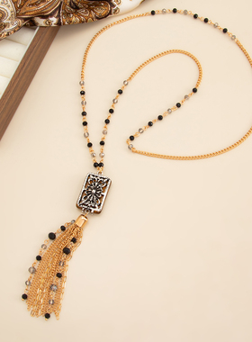 2026新款复古水晶密链长项链