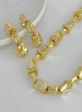 环保异形CCB几何锁骨链女轻奢