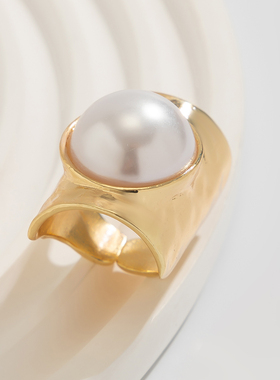 欧美跨境时尚个性夸张大珍珠戒指