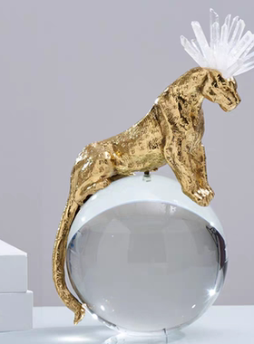 黄铜蜥蜴水晶摆件装饰品