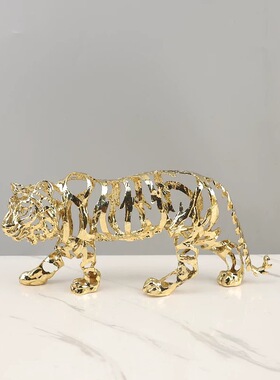 黄铜蜥蜴水晶狮子豹子马大象摆件