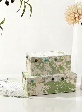 “原创设计”春日限定天然水晶收纳盒清新肌理首饰盒相框套装摆件