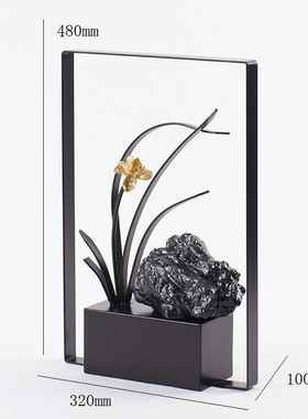 新中式创意兰花摆件客厅玄关酒柜电视柜办公室装饰品乔迁开业礼品