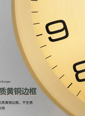 新中式黄铜鹿挂钟福鹿时钟表客厅壁钟大厅玄关静音石英钟表壁挂钟