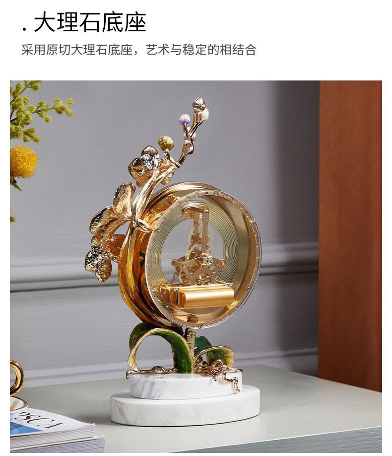 珐琅彩座钟摆件客厅机械齿轮装饰座钟家用创意摆台钟装饰品摆件,淘宝优惠券,粉丝福利购,淘宝优惠卷