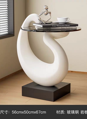 艺术侘寂风玄关桌子柜茶几角几入户过道设计师款样板房装饰品摆件