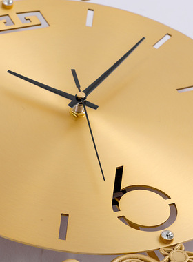 中欧式客厅个性挂钟创意新颖挂墙黄铜钟表别墅式电池钟表挂钟时钟