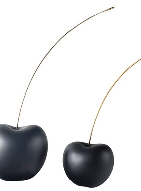 现代简约艺术电镀喷漆仿真苹果梨样板间客厅办公室小众风装饰摆件