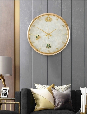 新款轻奢时尚贝壳挂钟客厅现代创意简约挂钟时钟网红餐桌石英钟表