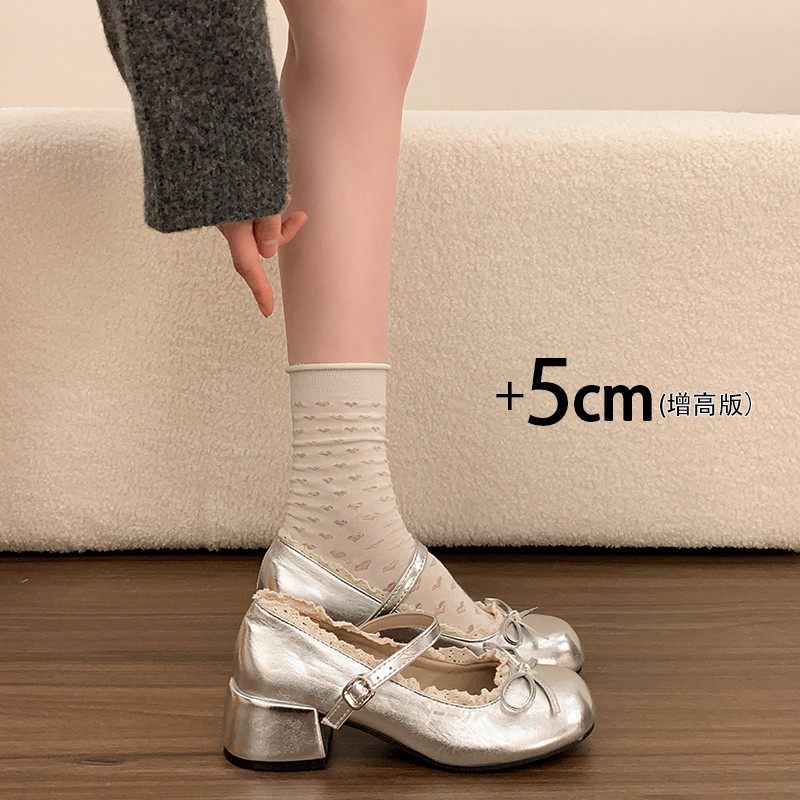 法式粗跟蕾丝边红色玛丽珍jk小皮鞋女2026新款春夏配裙子高跟单鞋,淘宝优惠券,粉丝福利购,淘宝优惠卷