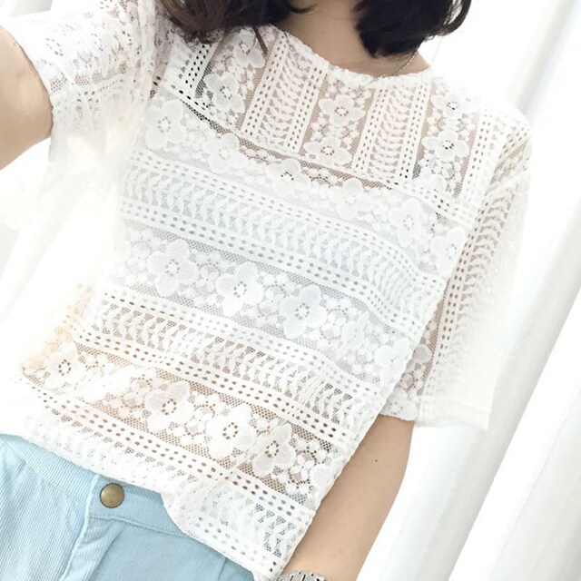 Summer ແບບໃຫມ່ lace ຄົນອັບເດດ: ເທິງ blouse