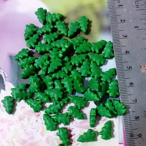 圣诞树绿色小树diy可食用烘焙装饰品蛋糕奶油裱花彩糖珠糖1kg袋装 - 图0