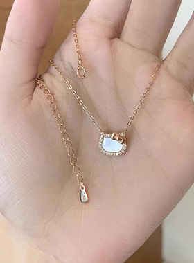 凯蒂猫蝴蝶结项链女新爆款HelloKitty吊坠简约可爱颈链送闺蜜礼物