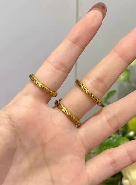 新款金色玫瑰花戒指女士潮酷复古
