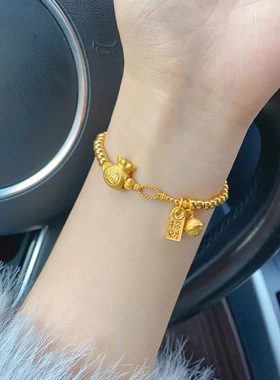 幸运福袋手链女满圈金珠复古情人