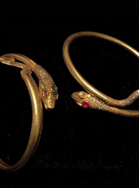 金色埃及法老的宠妃手镯蛇简约气