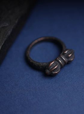 藏式民族风托甲金刚杵戒指复古做