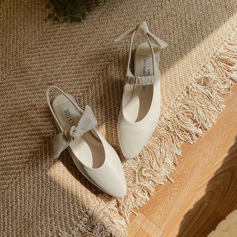 BIUCILI 原创设计师 蝴蝶结杏仁头甜酷玛丽珍平底单鞋法式凉鞋女,淘宝优惠券,粉丝福利购,淘宝优惠卷