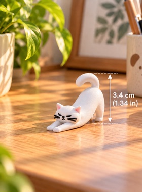 治愈系猫咪伸懒腰桌面摆件