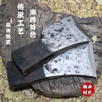 Xiangxi pure hand forged and medium-edge clamp steel axe head real clamp steel carpenter special lasting sharp and a top ten handle