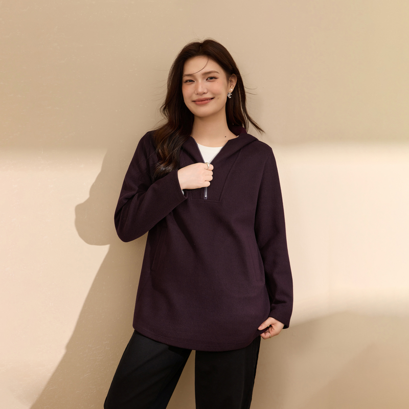 【慵懒百搭卫衣】纤莉秀大码女装潮流个性连帽上衣胖mm2025冬新款 - 图1