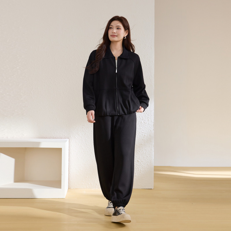 【空气层】慵懒休闲夹克外套裤子套装纤莉秀大码女装胖mm春装新款,淘宝优惠券,粉丝福利购,淘宝优惠卷