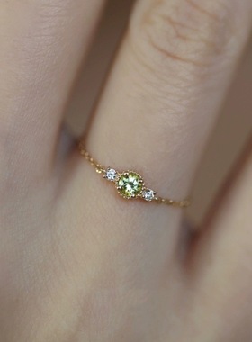 纯银镀14K可调节戒指女小众设计