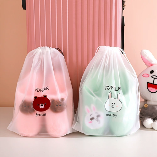 Прозрачная водостойкая сумка для хранения для путешествий, мешочек, нижнее белье, тара, обувь, на шнурках