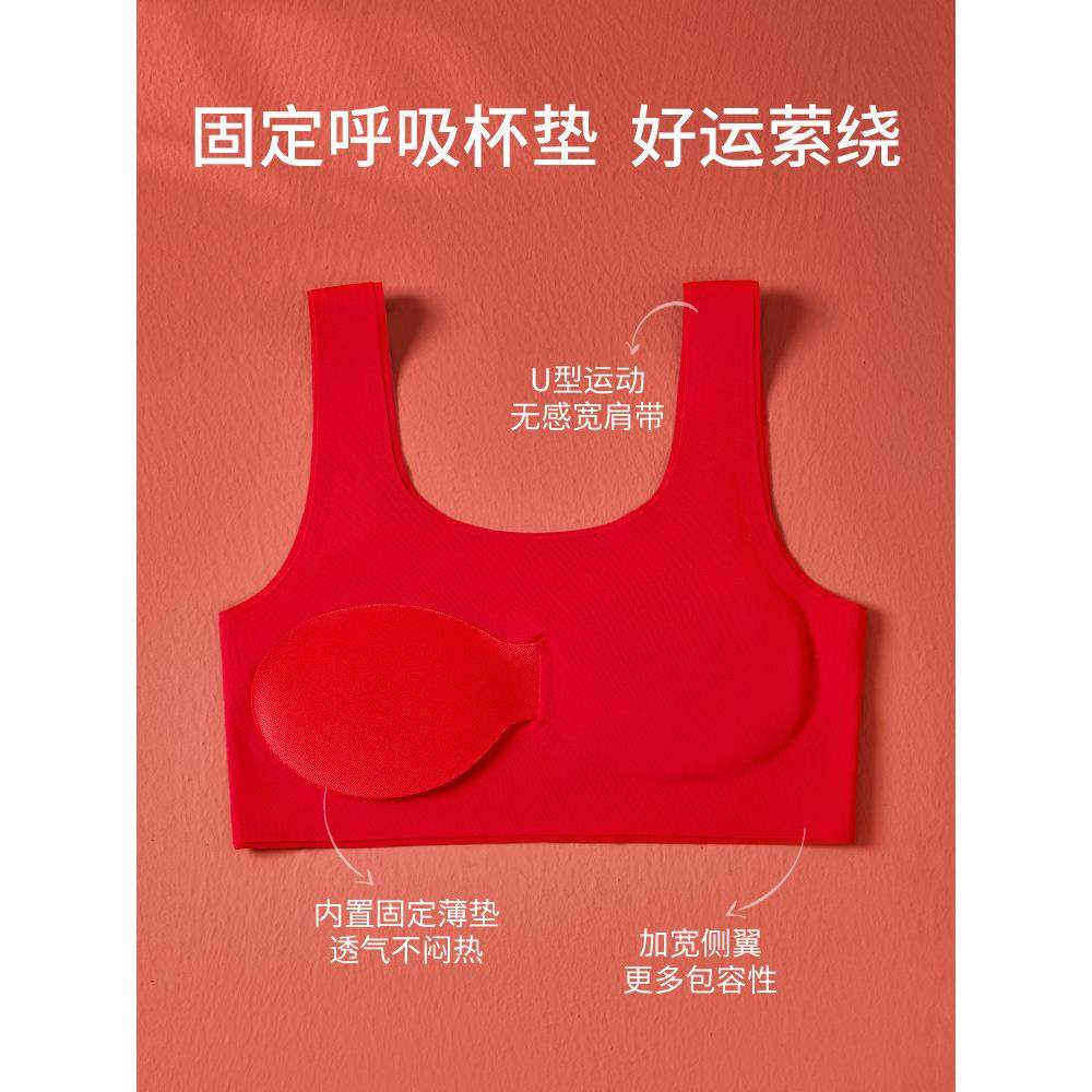 女孩红色生肖年内衣套装2025蛇年服装儿童女孩发展胸罩背心12岁,淘宝优惠券,粉丝福利购,淘宝优惠卷