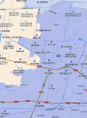今年新德州市陵城区地图1.1米行政交通线路分布防水贴图街道市区