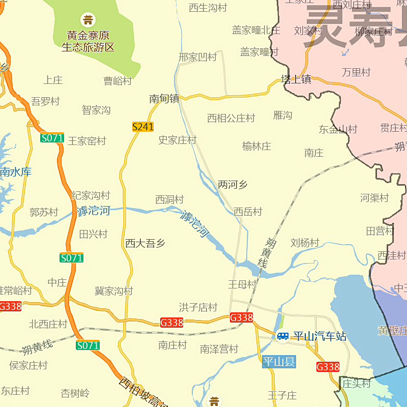 石家庄市地图行政区划河北省新街道区域颜色划分图片素材-图0