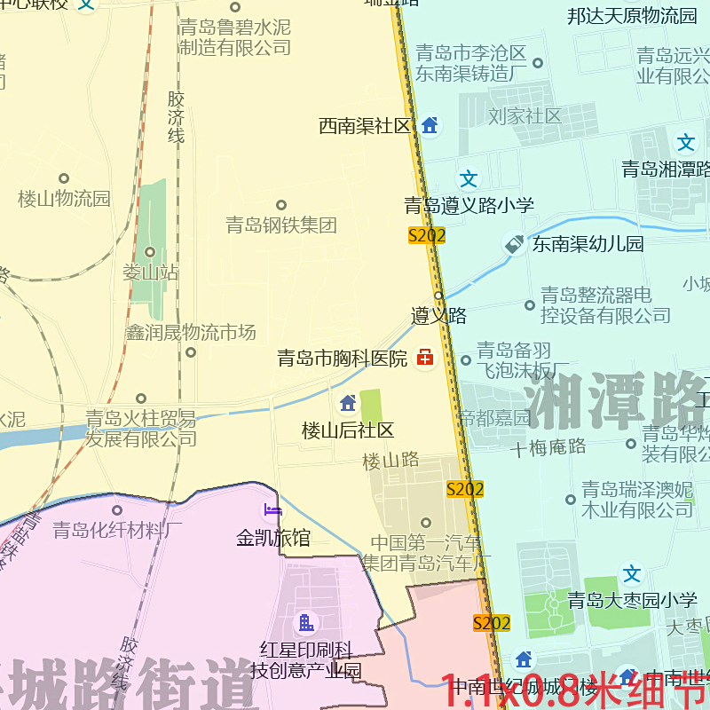李沧区地图街道可定制山东省青岛市电子版JPG素材高清图片交通-图0