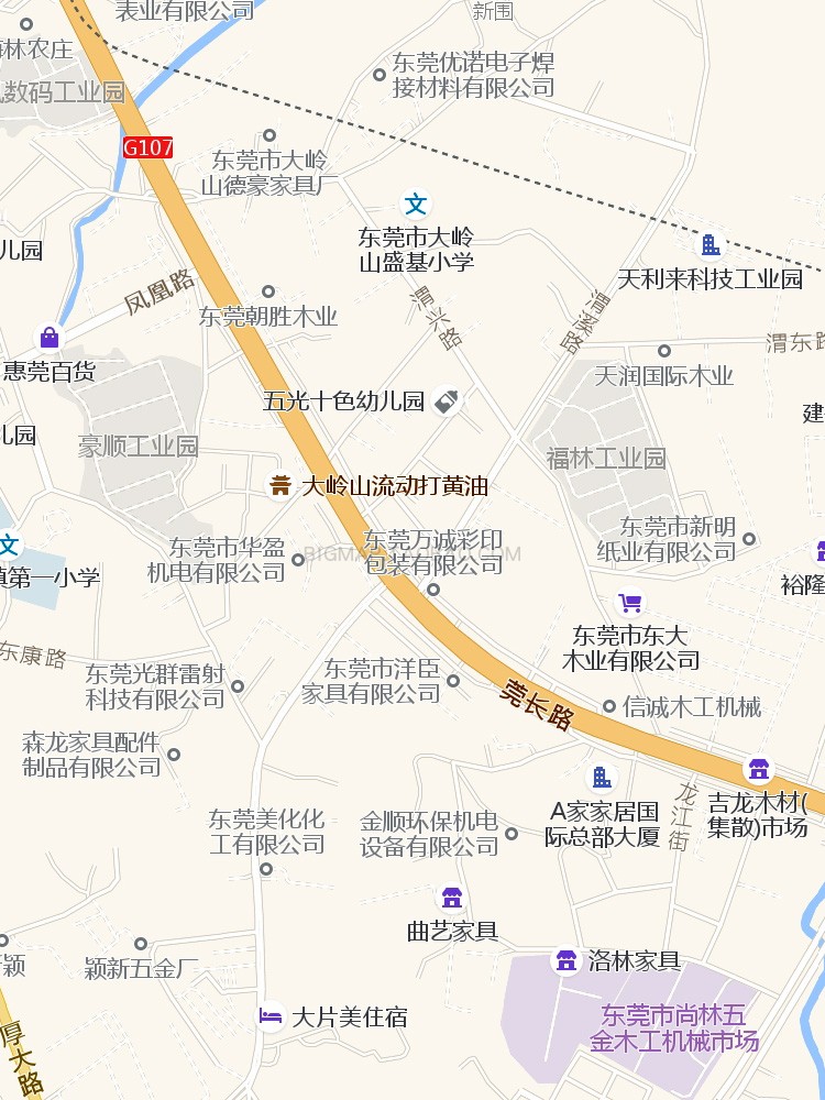 东莞市大岭山镇地图 2021路线定制城市交通企事业区域划分贴图 - 图2