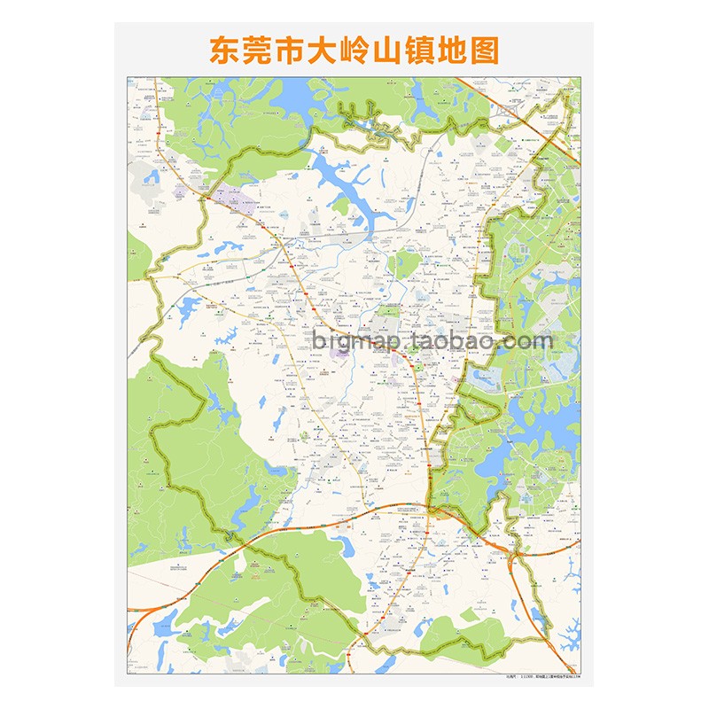 东莞市大岭山镇地图 2021路线定制城市交通企事业区域划分贴图 - 图3