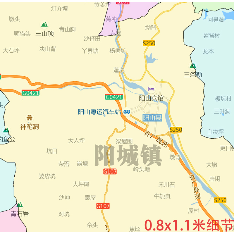 阳山县地图街道可定制广东省清远市电子版JPG素材高清图片交通 - 图2