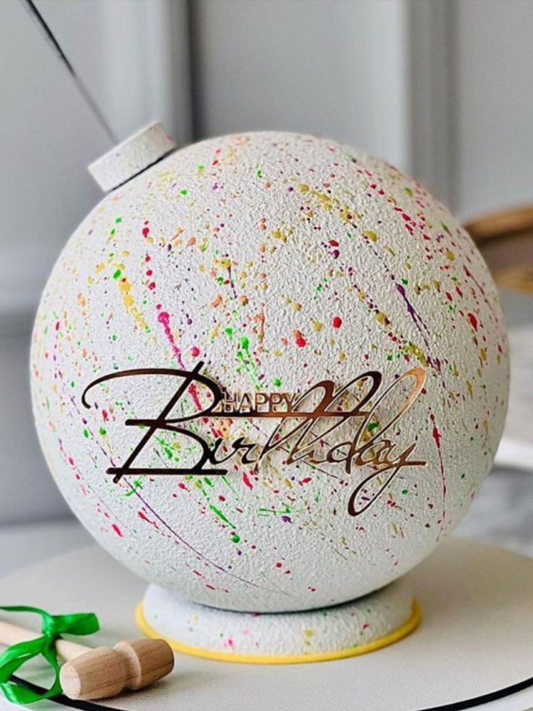 新款英文生日快乐亚克力插件烘焙派对happybirthday生日蛋糕装饰