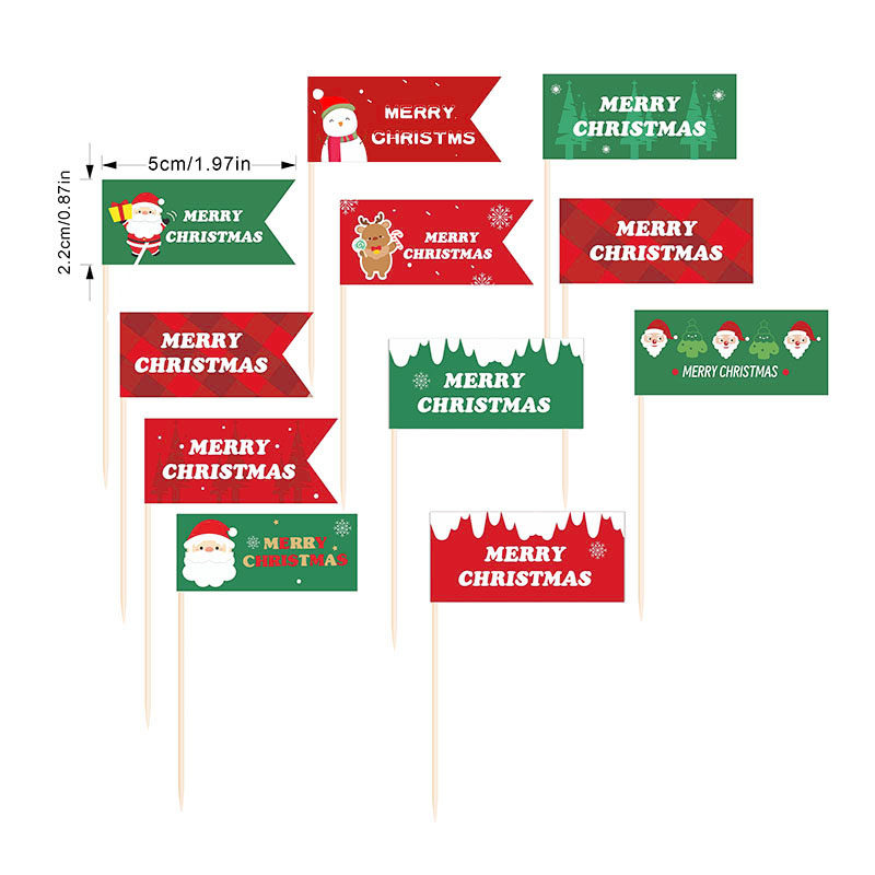 2025圣诞节蛋糕装饰插旗ins风小熊圣诞老人小旗红绿拱门节日插牌,淘宝优惠券,粉丝福利购,淘宝优惠卷