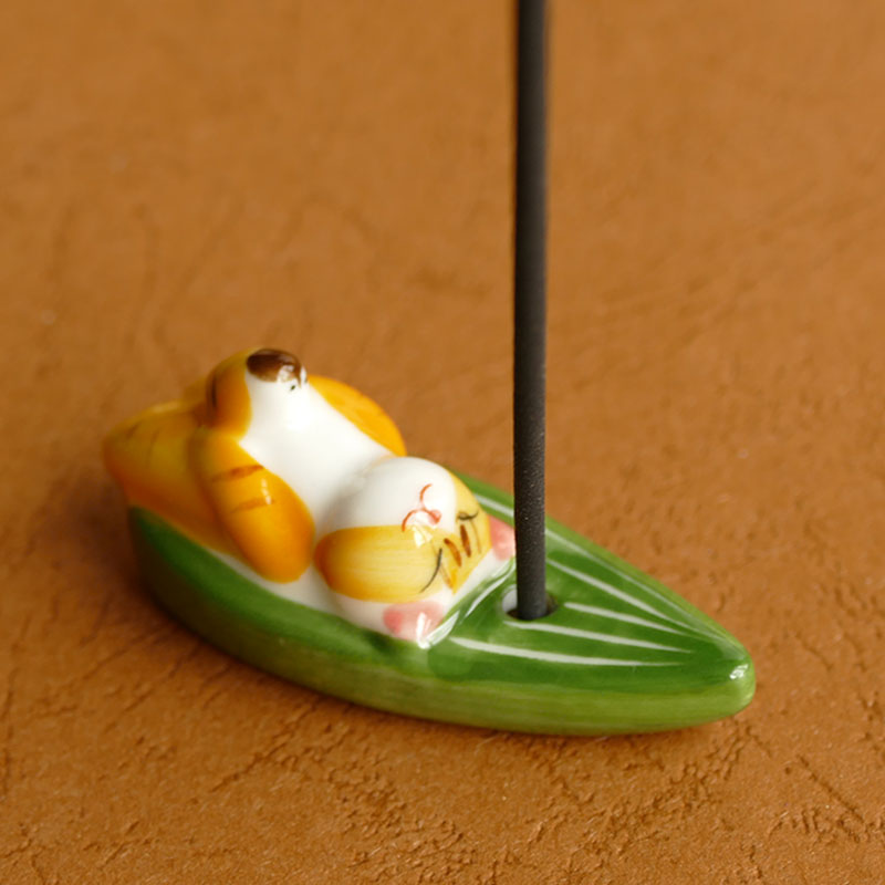 可爱香插躺平猫兔子招财猫咪室内陶瓷摆件日式香炉熏香禅意客厅,淘宝优惠券,粉丝福利购,淘宝优惠卷