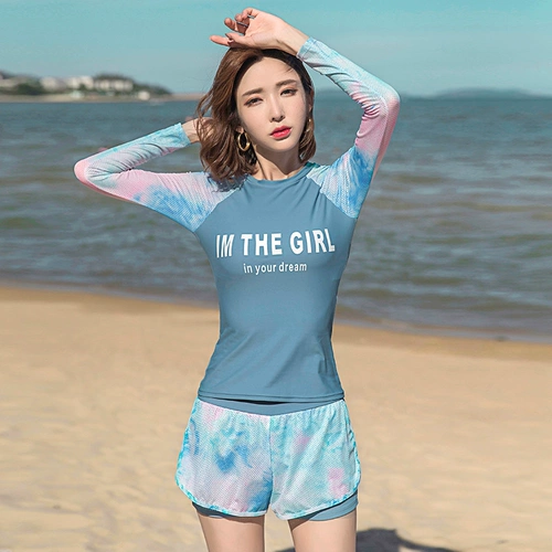 Раздельный купальник, комплект, спортивный лонгслив для школьников, коллекция 2022, по фигуре, большой размер