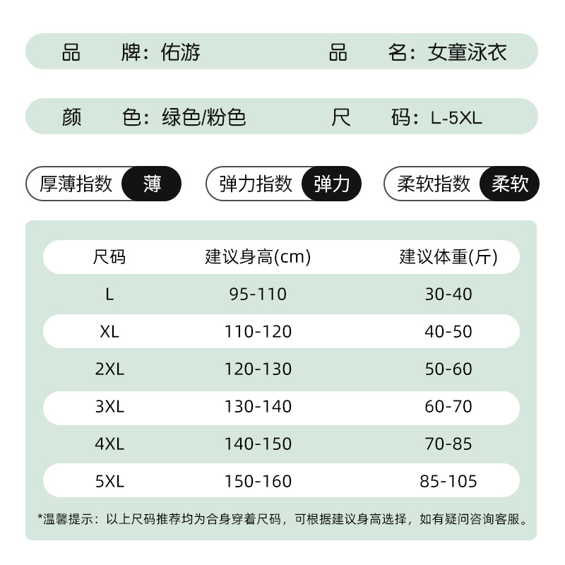 儿童泳衣女孩小中大童分体短袖裙式2024新款夏季防晒女孩游泳套装-图3