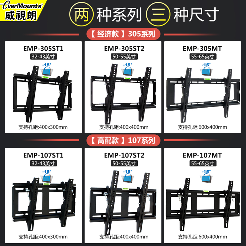 适用PPTV电视挂架32C2 40C2 50C2S液晶支架43P1S/55T/65C2壁挂架 - 图1