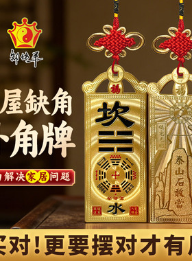 邵伟华房屋缺角补角牌纯黄铜坤卦摆件桃木震坎兑巽艮挂件八卦乾位
