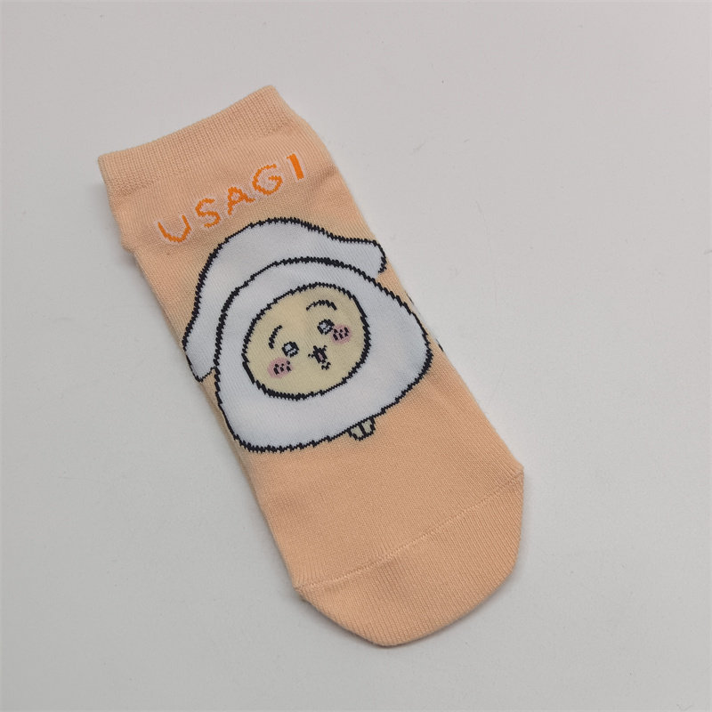 日单 可爱卡通 自嘲熊 吉伊小八乌萨奇厚实棉袜子 短袜 23-25cm,淘宝优惠券,粉丝福利购,淘宝优惠卷