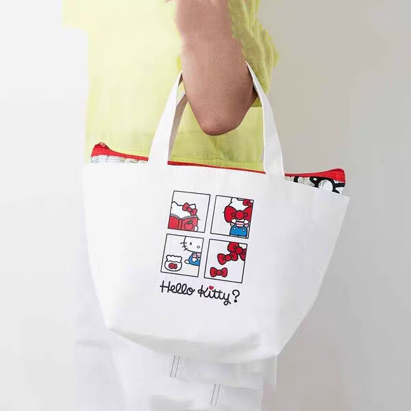 日单杂志附录款可爱卡通HelloKitty帆布手提包收纳包便当包,淘宝优惠券,粉丝福利购,淘宝优惠卷