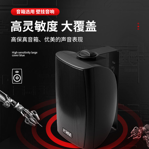 Hivi/惠威 VA6-OS壁挂音箱套装会议室音响4/5/6/8寸店铺背景音乐 - 图1