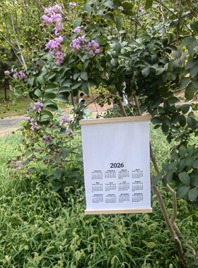 植物敲拓染挂历diy手工材料工具包2026年空白日历布全棉布年历布