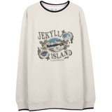 Vintagetang American Retro Ancient Khaki Color делает старый изготовленный с ручьем круглое шею женский топ -три D D